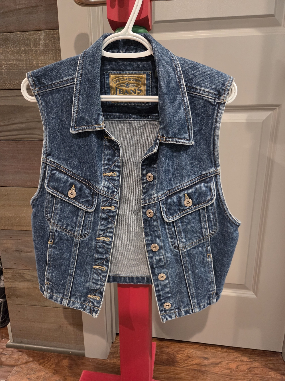 Liz Claiborne Jeans Denim Vest in Medium Blue